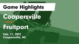 Coopersville  vs Fruitport  Game Highlights - Feb. 11, 2022