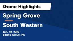 Spring Grove  vs South Western  Game Highlights - Jan. 10, 2020
