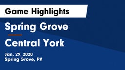 Spring Grove  vs Central York  Game Highlights - Jan. 29, 2020