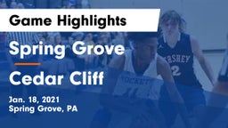Spring Grove  vs Cedar Cliff  Game Highlights - Jan. 18, 2021
