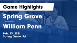 Spring Grove  vs William Penn  Game Highlights - Feb. 23, 2021