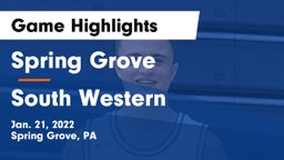 Spring Grove  vs South Western  Game Highlights - Jan. 21, 2022