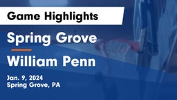 Spring Grove  vs William Penn  Game Highlights - Jan. 9, 2024