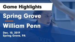 Spring Grove  vs William Penn  Game Highlights - Dec. 10, 2019