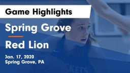 Spring Grove  vs Red Lion  Game Highlights - Jan. 17, 2020