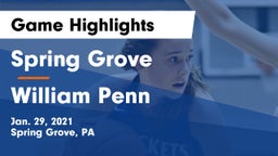 Spring Grove  vs William Penn  Game Highlights - Jan. 29, 2021