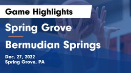 Spring Grove  vs Bermudian Springs  Game Highlights - Dec. 27, 2022