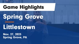 Spring Grove  vs Littlestown  Game Highlights - Nov. 27, 2023