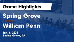 Spring Grove  vs William Penn  Game Highlights - Jan. 9, 2024