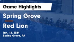 Spring Grove  vs Red Lion  Game Highlights - Jan. 12, 2024
