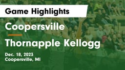 Coopersville  vs Thornapple Kellogg  Game Highlights - Dec. 18, 2023