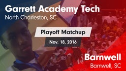 Matchup: Garrett Academy vs. Barnwell  2016