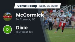 Recap: McCormick  vs. Dixie  2020