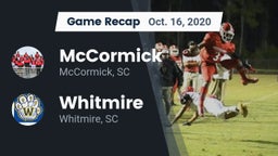 Recap: McCormick  vs. Whitmire  2020