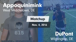 Matchup: Appoquinimink High vs. DuPont  2016