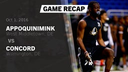 Recap: Appoquinimink  vs. CONCORD  2016