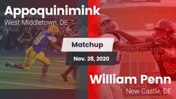 Matchup: Appoquinimink High vs. William Penn  2020