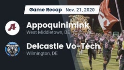 Recap: Appoquinimink  vs. Delcastle Vo-Tech  2020