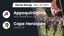 Recap: Appoquinimink  vs. Cape Henlopen  2021