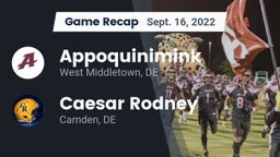 Recap: Appoquinimink  vs. Caesar Rodney  2022