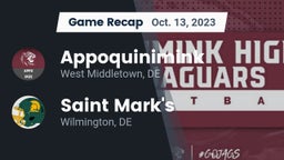 Recap: Appoquinimink  vs. Saint Mark's  2023