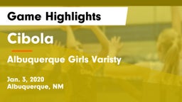Cibola  vs Albuquerque  Girls Varisty Game Highlights - Jan. 3, 2020