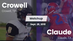 Matchup: Crowell  vs. Claude  2018