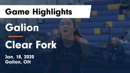 Galion  vs Clear Fork  Game Highlights - Jan. 18, 2020