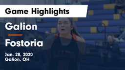 Galion  vs Fostoria  Game Highlights - Jan. 28, 2020