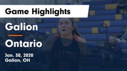 Galion  vs Ontario  Game Highlights - Jan. 30, 2020