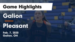 Galion  vs Pleasant  Game Highlights - Feb. 7, 2020