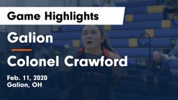 Galion  vs Colonel Crawford  Game Highlights - Feb. 11, 2020