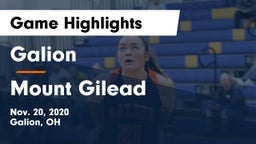 Galion  vs Mount Gilead  Game Highlights - Nov. 20, 2020
