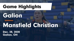 Galion  vs Mansfield Christian  Game Highlights - Dec. 28, 2020