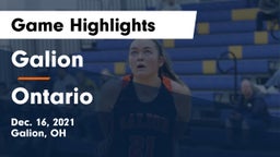 Galion  vs Ontario  Game Highlights - Dec. 16, 2021