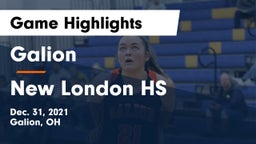 Galion  vs New London HS Game Highlights - Dec. 31, 2021