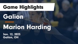 Galion  vs Marion Harding  Game Highlights - Jan. 12, 2023