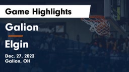 Galion  vs Elgin  Game Highlights - Dec. 27, 2023