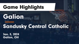 Galion  vs Sandusky Central Catholic Game Highlights - Jan. 3, 2024