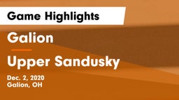 Galion  vs Upper Sandusky  Game Highlights - Dec. 2, 2020