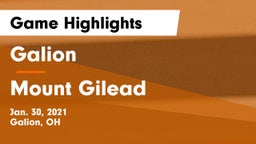 Galion  vs Mount Gilead  Game Highlights - Jan. 30, 2021