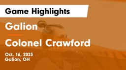 Galion  vs Colonel Crawford  Game Highlights - Oct. 16, 2023