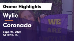 Wylie  vs Coronado  Game Highlights - Sept. 27, 2022