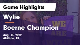 Wylie  vs Boerne Champion Game Highlights - Aug. 13, 2022