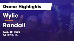 Wylie  vs Randall Game Highlights - Aug. 18, 2023