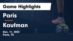 Paris  vs Kaufman  Game Highlights - Dec. 11, 2023