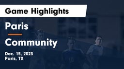 Paris  vs Community  Game Highlights - Dec. 15, 2023