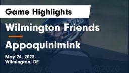 Wilmington Friends  vs Appoquinimink  Game Highlights - May 24, 2023