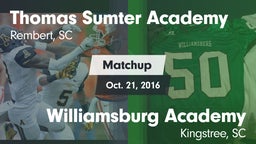 Matchup: Thomas Sumter vs. Williamsburg Academy  2016