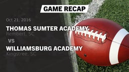 Recap: Thomas Sumter Academy vs. Williamsburg Academy  2016